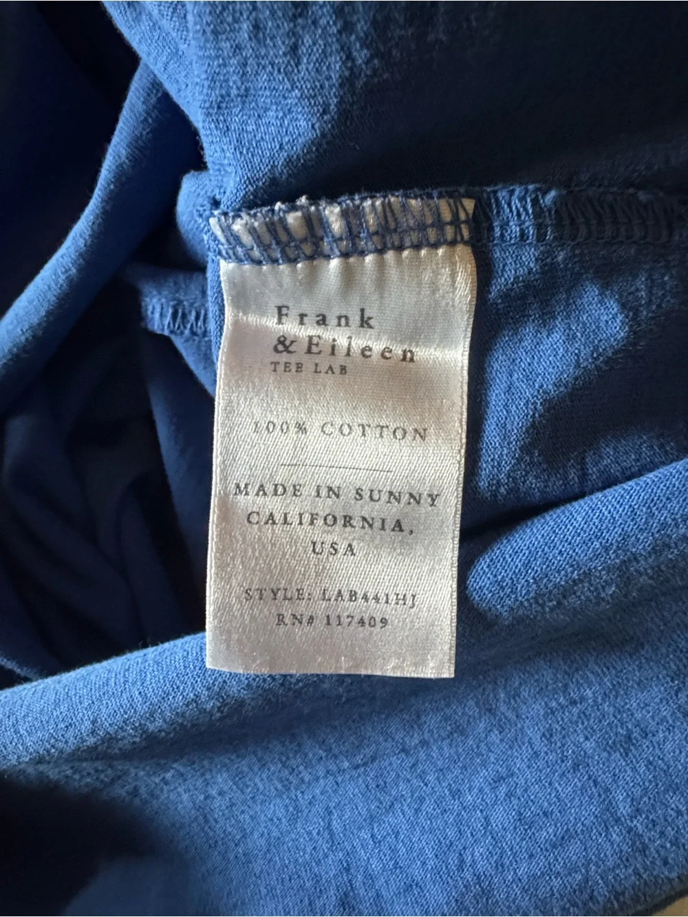 Frank & Eileen Nicole royal blue Henley popover dress Size Large 100% cotton - Picture 11 of 12